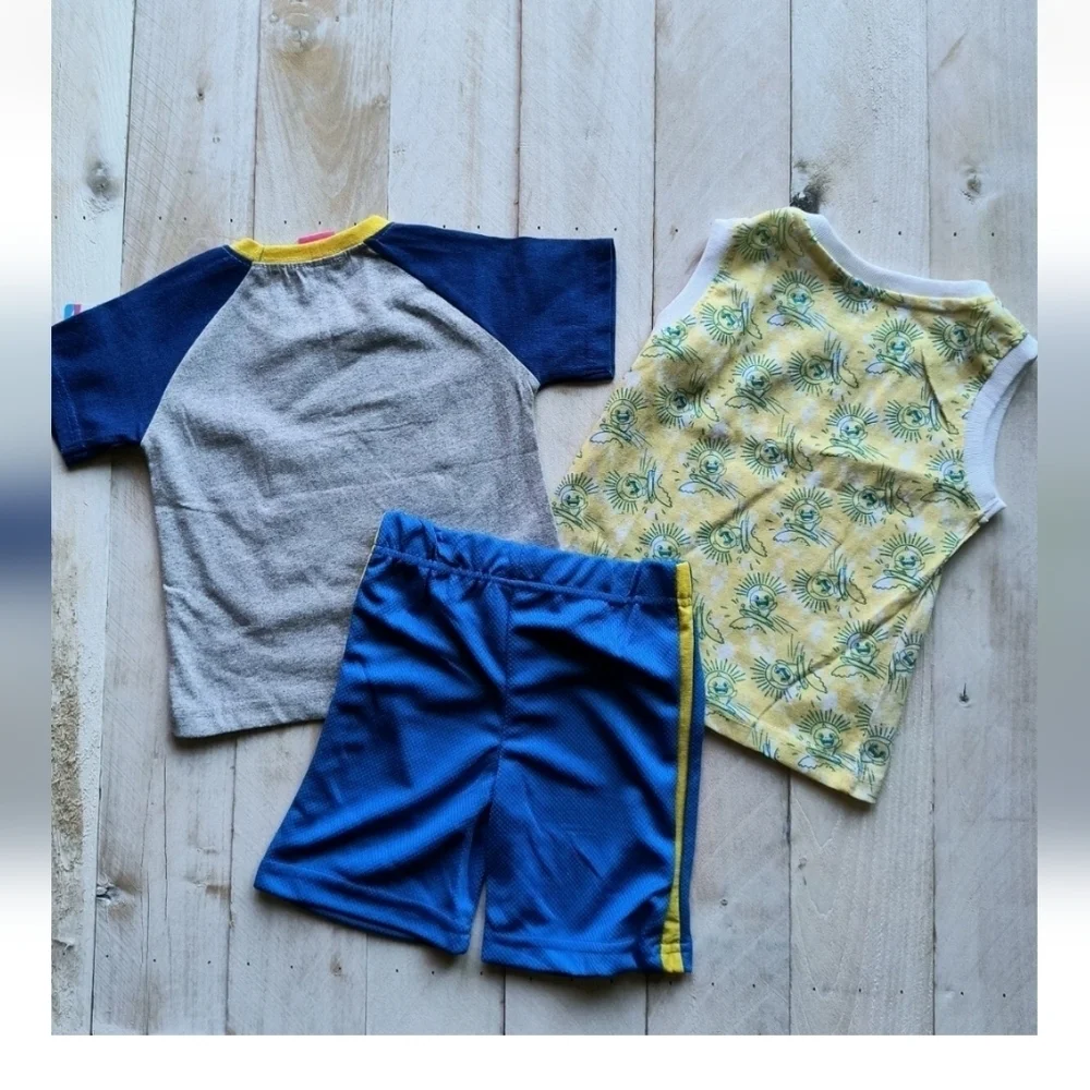Baby Shark 3pc Boys Outfit Toddler Pajama Shorts Set Size 18M NWT